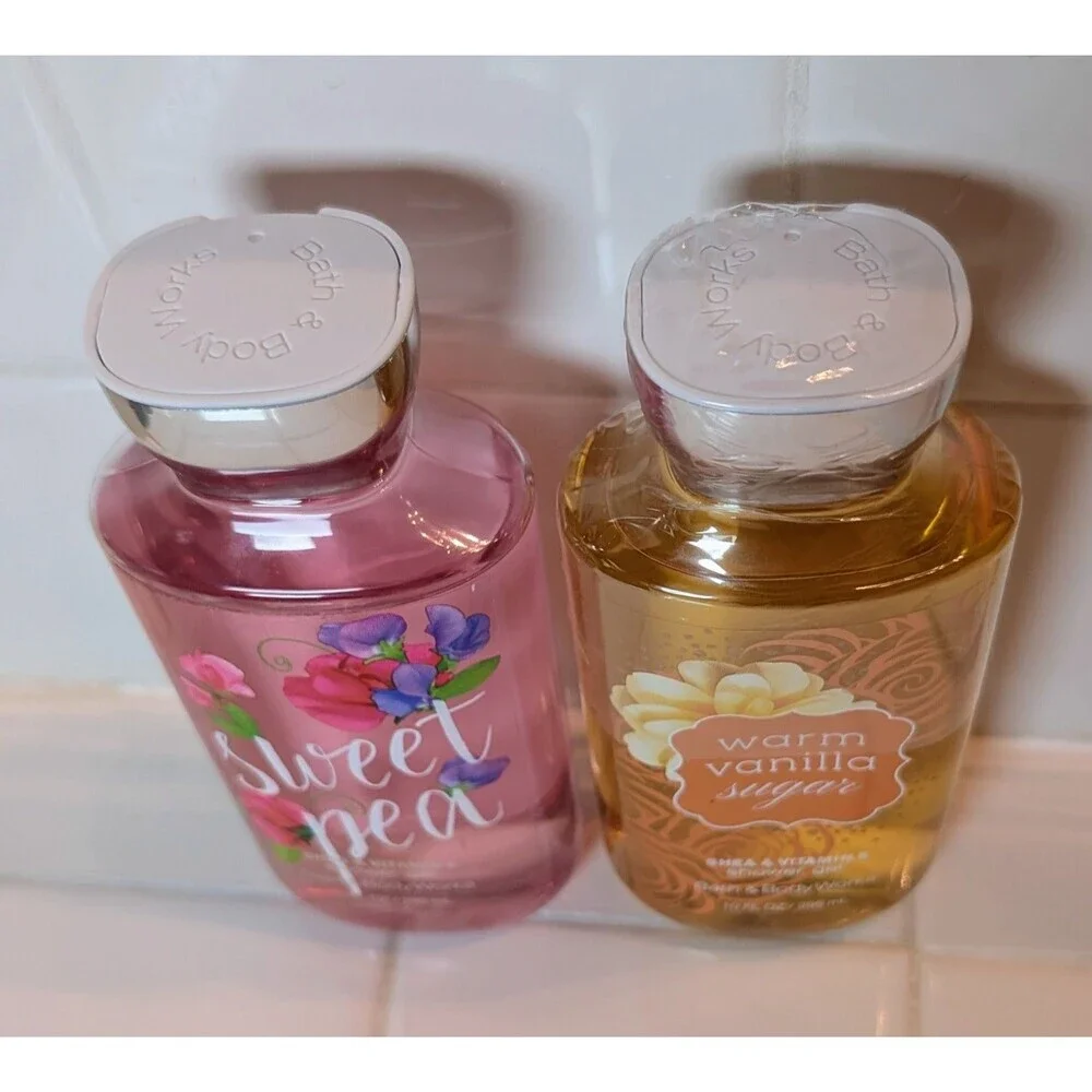Bath & Body Works Classic Duo Sweet Pea & Warm Vanilla Sugar Shower Gel Set NEW